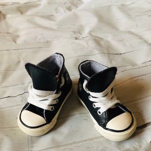 Converse infant leather high tops